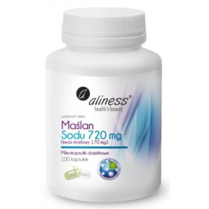 MAŚLAN SODU 720 MG (KWAS MASŁOWY 170 MG) 100 VEGE KAPSUŁEK DOJELITOWYCH ALINESS
