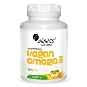 VEGAN OMEGA-3 250MG 60 KAPS. ALINESS DHA OLEJ Z MIKROALG SCHIZOCHYTRIUM