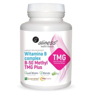 WITAMINA B-50 METHYL TMG PLUS 100 KAPS. ALINESS METYLOKOBALAMINA FERMENTED TRIMETYLOGLICYNA TMG